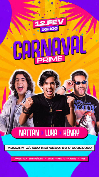 FLYER EVENTO PSD EDITÁVEL STORIES CARNAVAL PRIME