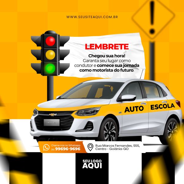 AUTO ESCOLA - CNH - MOTORISTA | SOCIAL MEDIA - PSD EDITÁVEL