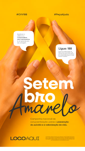 SETEMBRO AMARELO PREVENÇÃO AO SUICÍDIO SOCIAL MEDIA FLYER PSD EDITÁVEL STORY