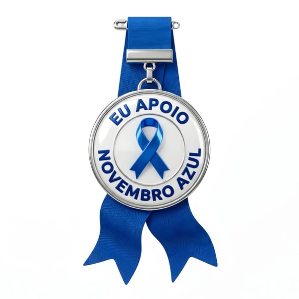 NOVEMBER BLUE SUPPORT MEDAL AWARENESS RIBBON