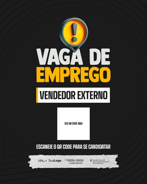 VAGA DE EMPREGO SOCIAL MEDIA PSD EDITÁVEL