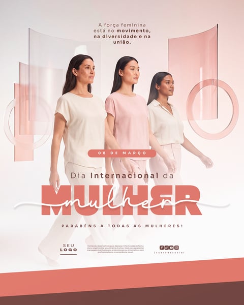 DIA INTERNACIONAL DA MULHER 08 DE MARÇO SOCIAL MEDIA PSD EDITÁVEL 2