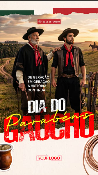 STORY DIA DO GAÚCHO REVOLUÇÃO FARROUPILHA 20 DE SETEMBRO SOCIAL MEDIA PSD EDITÁVEL 14