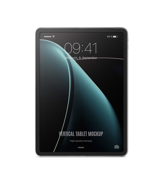 TABLET NA VERTICAL MOCKUP PSD EDITÁVEL