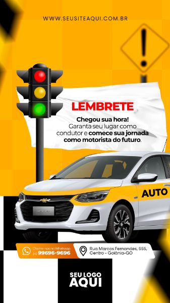 STORY - AUTO ESCOLA - CNH - MOTORISTA | SOCIAL MEDIA - PSD EDITÁVEL