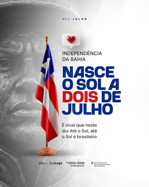 INDEPENDÊNCIA DA BAHIA 2 DE JULHO FERIADO SOCIAL MEDIA PSD EDITÁVEL 7