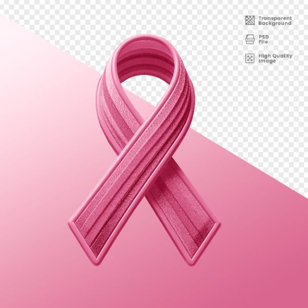ELEMENTO 3D PARA COMPOSIÇÃO FITA ROSA LUTA CONTRA O CÂNCER