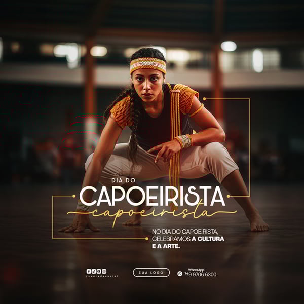 03 DE AGOSTO DIA DO CAPOEIRISTA CAPOEIRA FLYER SOCIAL MEDIA PSD EDITÁVEL
