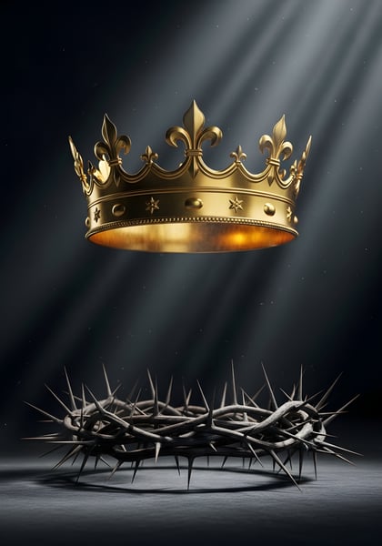 COROA DOURADA EM CIMA E EM BAIXO UMA COROA DE ESPINHOS CRISTO JESUS 02