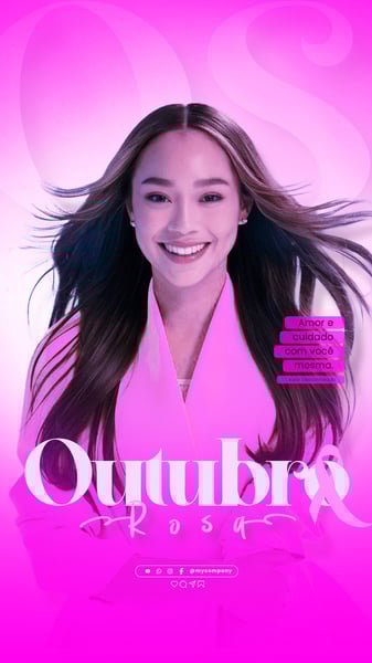 BON OUTUBRO ROSA MS DE CONSCIENTIZAO SOBRE O CNCER DE MAMA SOCIAL MEDIA FLYER PSD EDITVEL D4