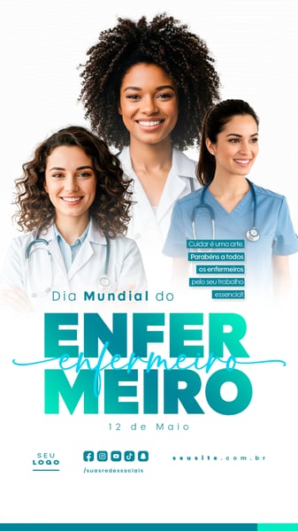 DIA MUNDIAL DO ENFERMEIRO 12 DE MAIO SOCIAL MEDIA EDITÁVEL DATA COMEMORATIVA STORY