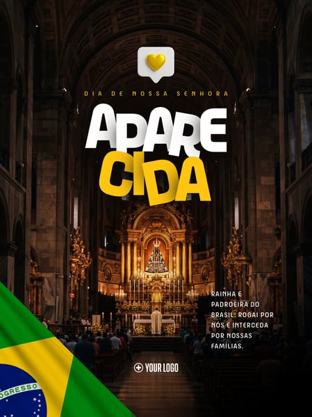 NOSSA SENHORA APARECIDA ARTE SOCIAL MEDIA FLYER PSD EDITÁVEL