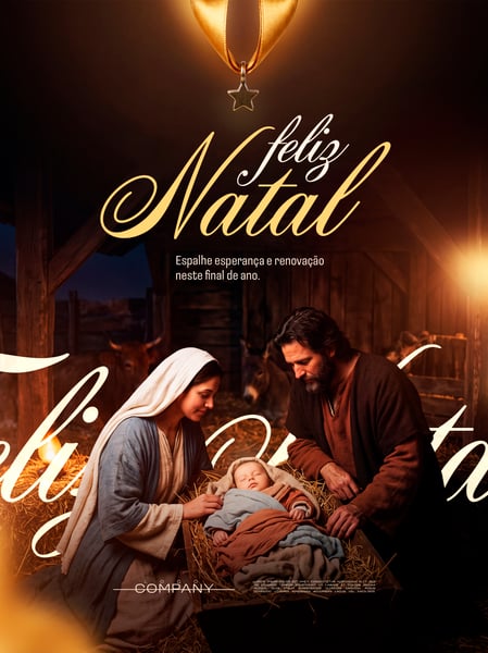 NATAL PRESÉPIO DE JESUS SOCIAL MEDIA FLYER PSD EDITÁVEL