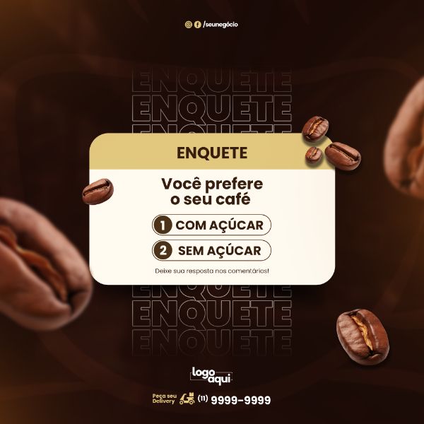 SOCIAL MEDIA PADARIA ENQUETE CAFÉ COM AÇÚCAR