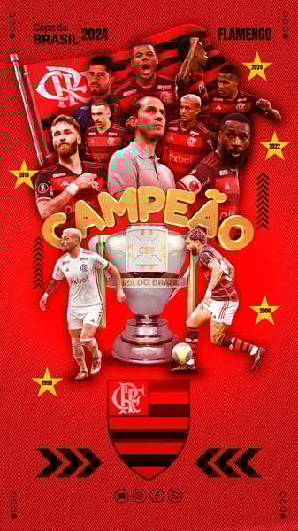 FLYER ESPORTIVO FLAMENGO CAMPEÃO COPA DO BRASIL STORIES