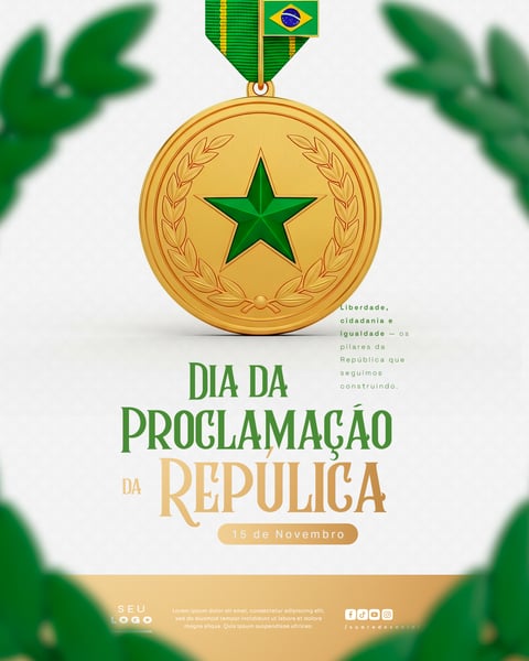 DIA DA PROCLAMAÇÃO DA REPÚBLICA DO BRASIL 15 DE NOVEMBRO SOCIAL MEDIA PSD EDITÁVEL 3