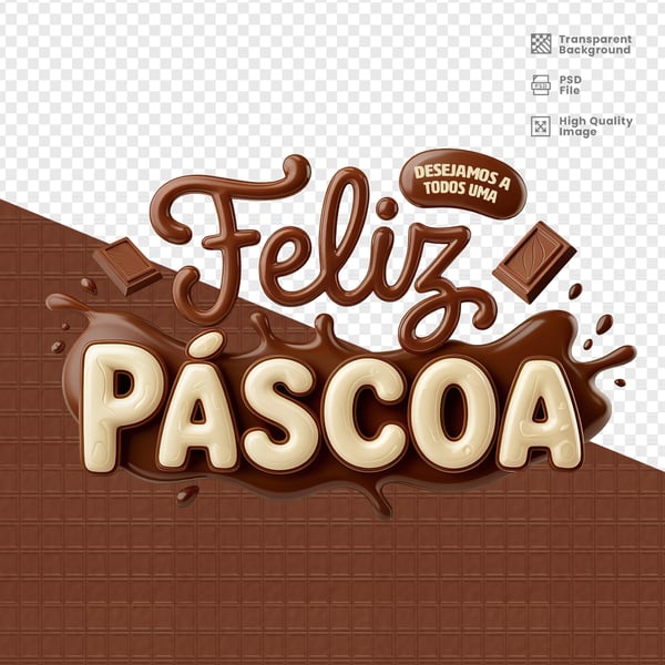 SELO 3D PARA PÁSCOA PSD EDITÁVEL