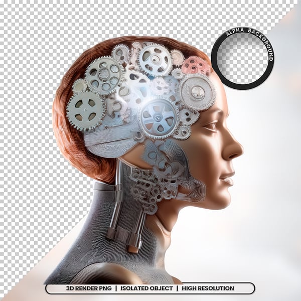 3D RENDER CÉREBRO NEUROCIÊNCIA ELEMENTO ÍCONE PSD PNG