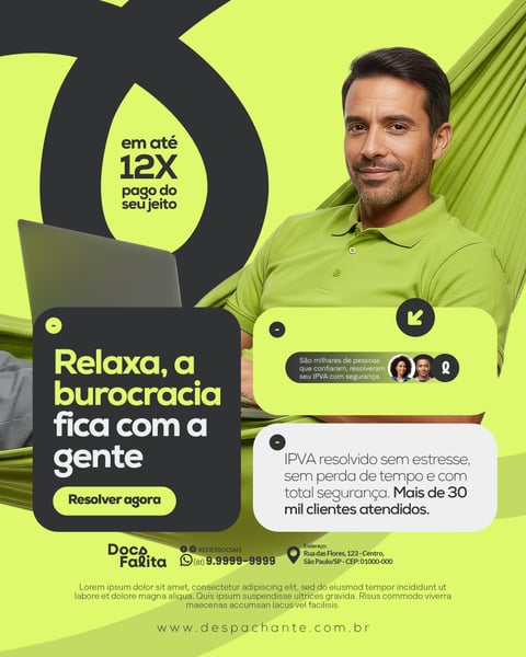 IPVA Despachante Veicular Social Media PSD Editável