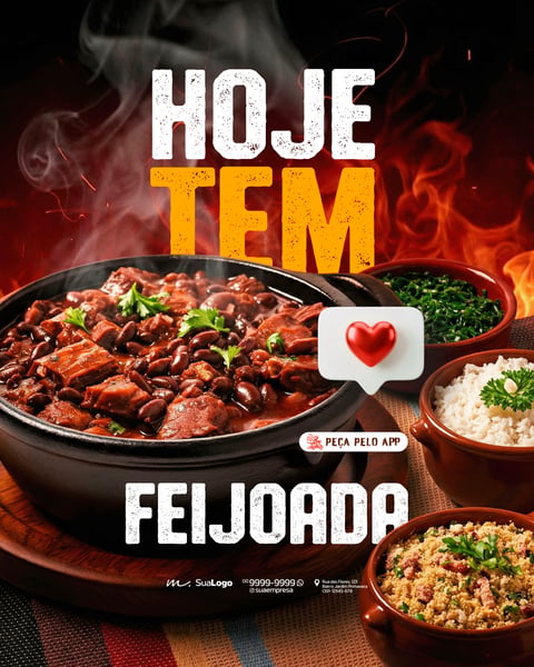 Hoje tem Feijoada Social Media PSD Editável