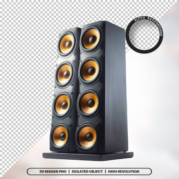 3D RENDER CAIXA DE SOM ELEMENTO ÍCONE PSD PNG 19