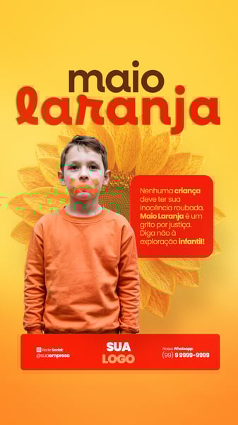 MAIO LARANJA - 18 DE MAIO - DIA NACIONAL DE COMBATE AO ABUSO E À EXPLORAÇÃO SEXUAL INFANTIL