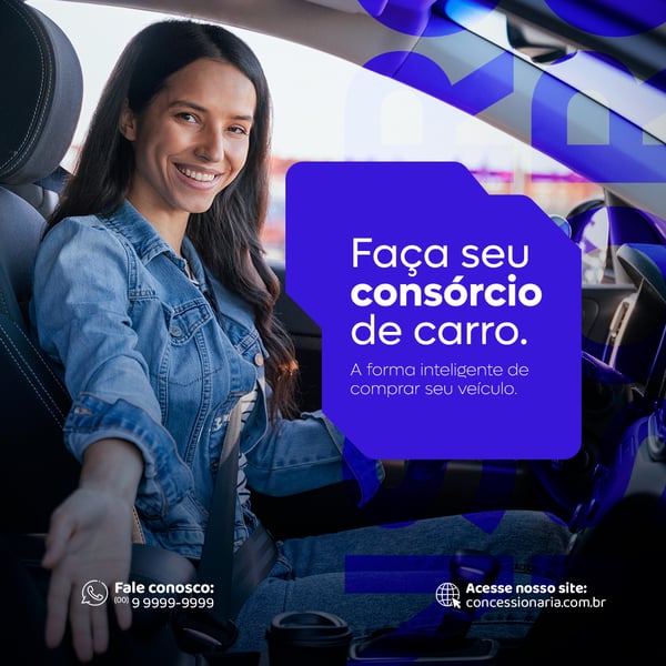 CONCESSIONÁRIA CONSÓRCIO DE CARRO FEED PSD EDITÁVEL