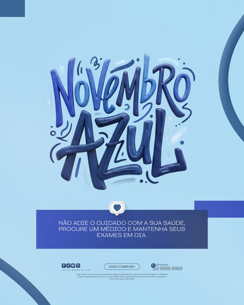 NOVEMBRO AZUL CAMPANHA CONSCIENTIZAÇÃO SAÚDE MASCULINA SOCIAL MEDIA PSD EDITÁVEL 3