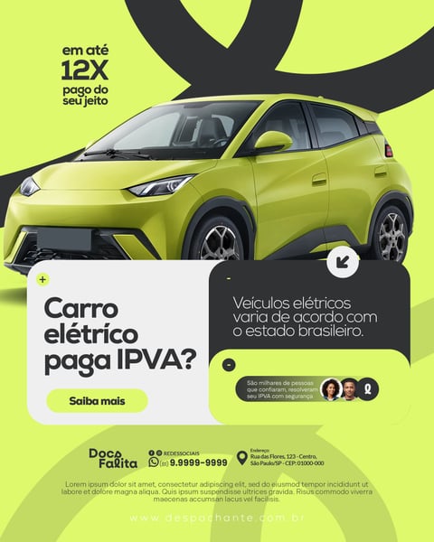 IPVA Despachante Veicular Social Media PSD Editável