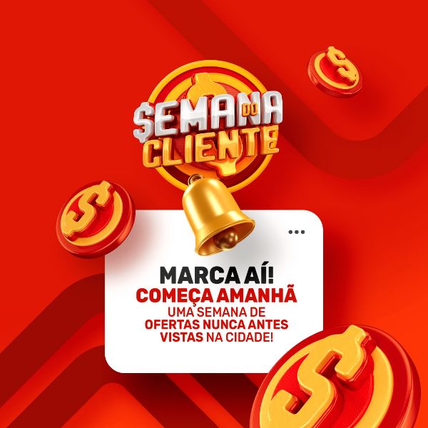 DIA DO CLIENTE 15 DE SETEMBRO SELO 3D SEMANA DO CLIENTE VEM AI BANNER PSD EDITÁVEL