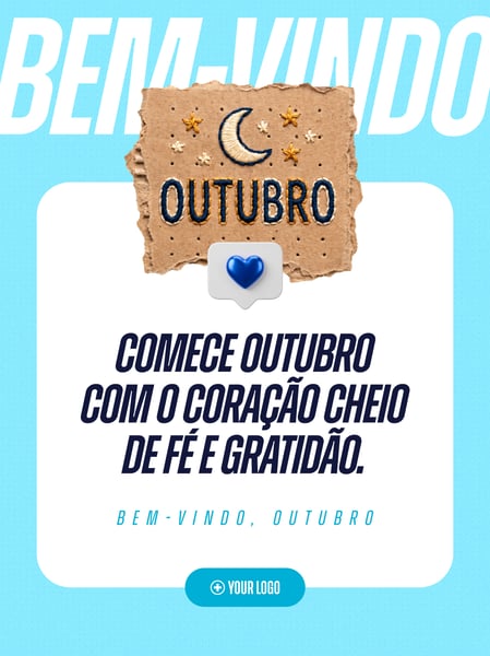 OUTUBRO MENSAGEM FÉ GRATIDÃO SOCIAL MEDIA FLYER PSD EDITÁVEL
