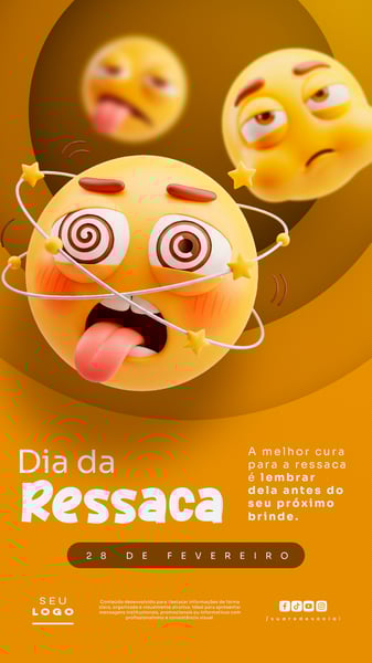 DIA DA RESSACA 28 DE FEVEREIRO STORY SOCIAL MEDIA PSD EDITÁVEL 2