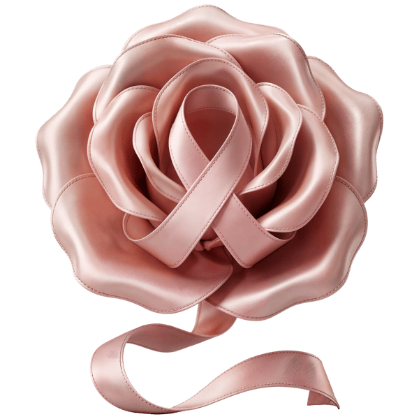 PINK RIBBON ROSE FEATURING A CANCER AWARENESS SYMBOL SHAPE