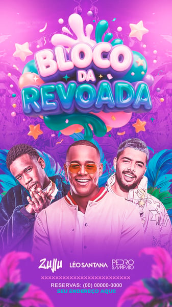FLYER PARA EVENTOS BLOCO DA REVOADA 2 STORYS