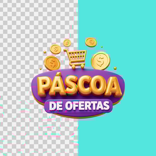 HZY SELO 3D PÁSCOA DE OFERTAS 7 PNG TRANSPARENTE