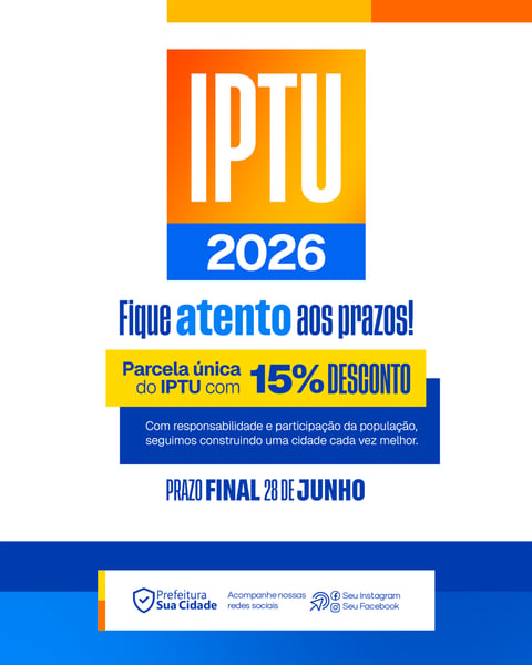 Social Media IPTU 2026 Prefeitura