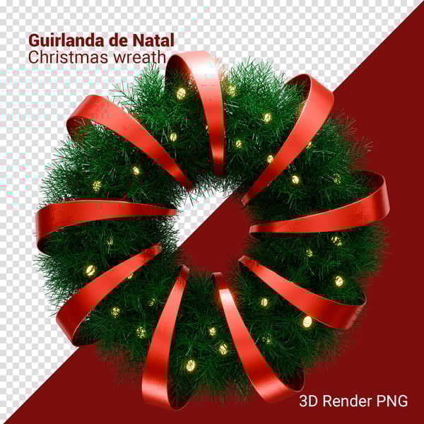 GIP GUIRLANDA DE NATAL 3D RENDER PNG PARA COMPOSIÇÃO (15)