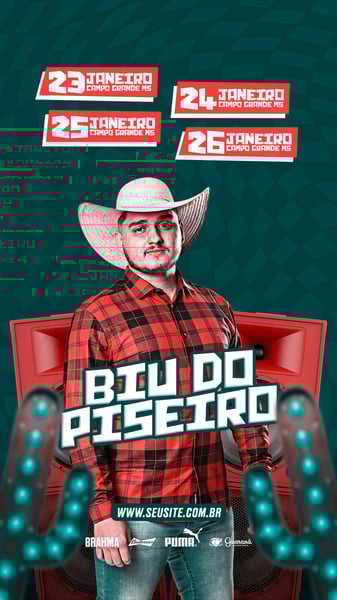 FLYER EVENTO SHOW BIU DO PISEIRO PSD STORY 72