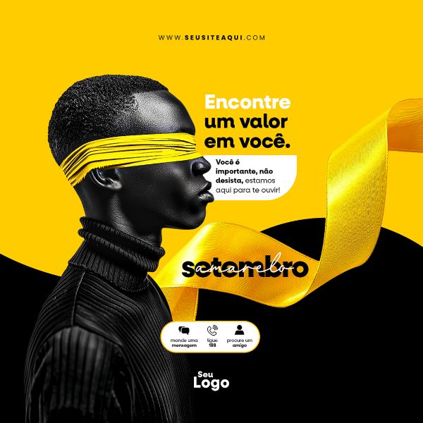 FEED QUADRADO - SETEMBRO AMARELO | SOCIAL MEDIA - PSD EDITÁVEL