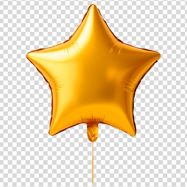 BALÃO DOURADO EM FORMATO DE ESTRELA ELEMENTO PNG
