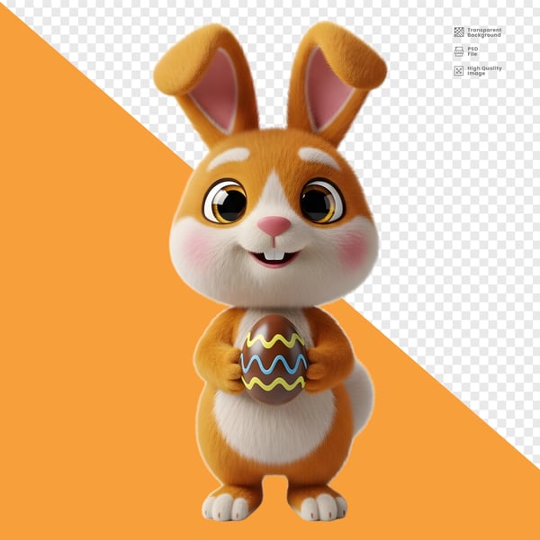 COELHINHOS CUTE FELIZ PÁSCOA 3D