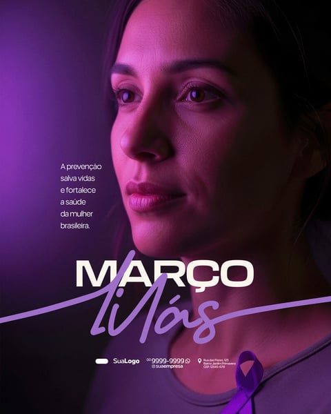 MARÇO LILÁS CONSCIENTIZAÇÃO SOCIAL MEDIA PSD EDITÁVEL 3