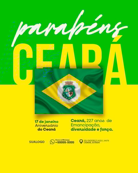 FLYER ANIVERSÁRIO CEARÁ 227 ANOS 17 DE JANEIRO PSD EDITÁVEL 01