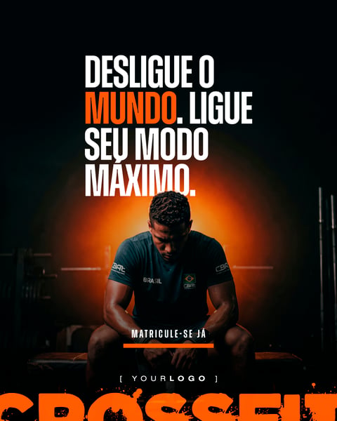 DESLIGUE O MUNDO CROSSFIT SOCIAL MEDIA PSD EDITÁVEL