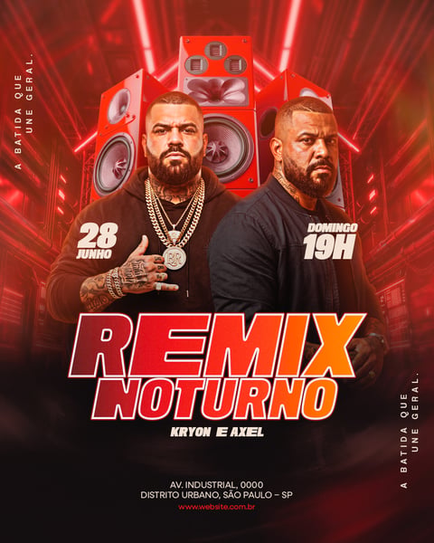 FLYER DE SHOW REMIX NOTURNO FEED 220