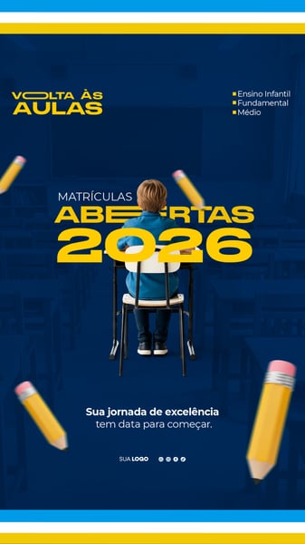 MATRÍCULAS ABERTAS ESCOLA ESCOLAR ESTUDANTE VOLTA AS AULAS 01 STORY