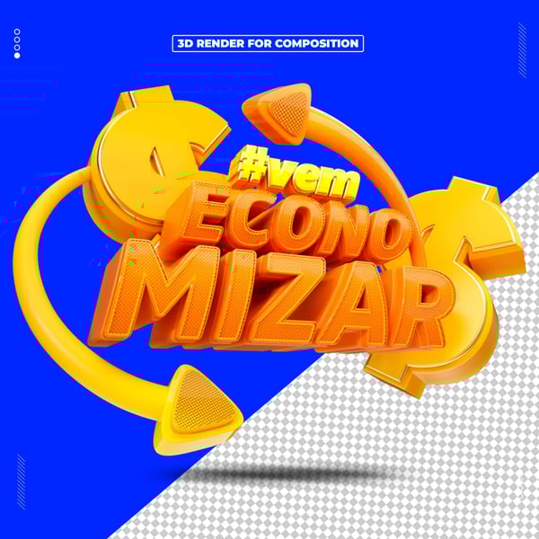 SELO 3D VEM ECONOMIZAR PARA COMPOSIÇÃO