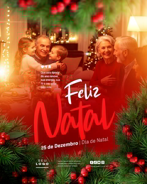 FELIZ NATAL E PRÓSPERO ANO NOVO 25 DE DEZEMBRO SOCIAL MEDIA PSD EDITÁVEL 10