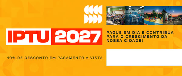 BANNER IPTU 2027 AMARELO PSD EDITÁVEL
