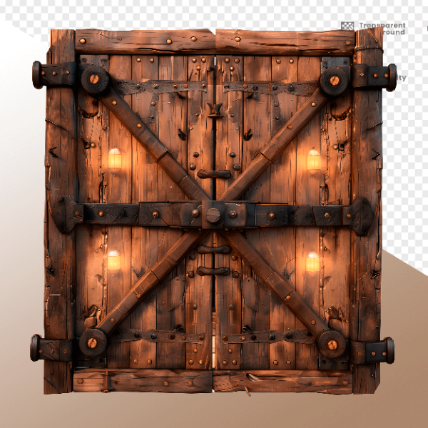 PORTA DE MADEIRA COM LUZ - ELEMENTO 3D PARA COMPOSIÇÃO